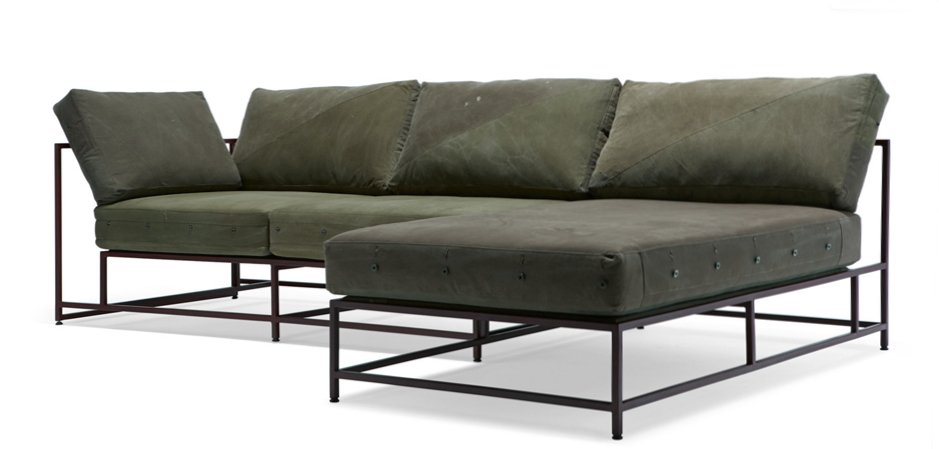 Угловой диван Olive Military Fabric Sectional sofa Угловой диван Olive Military Fabric Sectional sofa - Loft-Concept в Барнауле