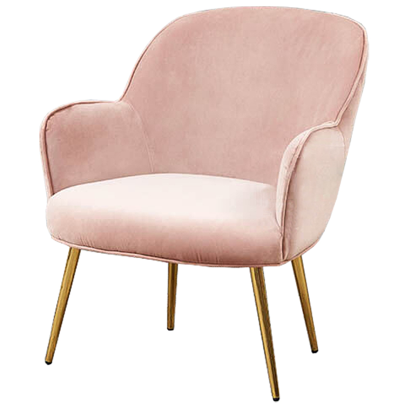 Кресло Waldeck Chair Light pink Розовый пастельный Глянцевое золото Кресло Waldeck Chair Light pink Розовый пастельный Глянцевое золото в Барнауле | Loft Concept