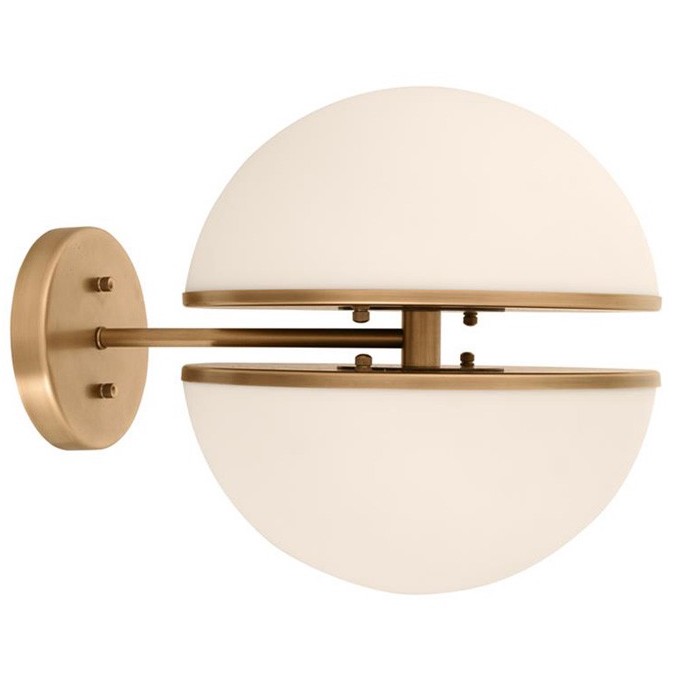Бра Halves Sconces Белое матовое стекло Латунь Бра Halves Sconces Белое матовое стекло Латунь в Барнауле | Loft Concept