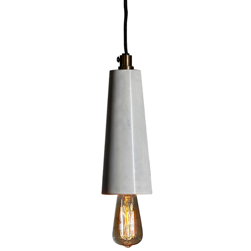 Подвесной светильник Shaw Cone Marble Hanging Lamp Черный Белый Мрамор Bianco Подвесной светильник Shaw Cone Marble Hanging Lamp Черный Белый Мрамор Bianco в Барнауле | Loft Concept