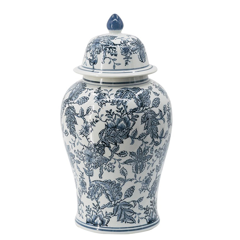 Ваза с крышкой Oriental Ornament Vases Белый Синий Ваза с крышкой Oriental Ornament Vases Белый Синий в Барнауле | Loft Concept