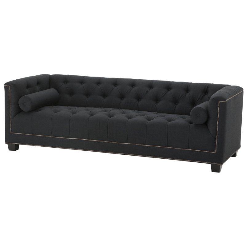 Диван Eichholtz Sofa Paolo black Черный Коричневый Диван Eichholtz Sofa Paolo black Черный Коричневый в Барнауле | Loft Concept
