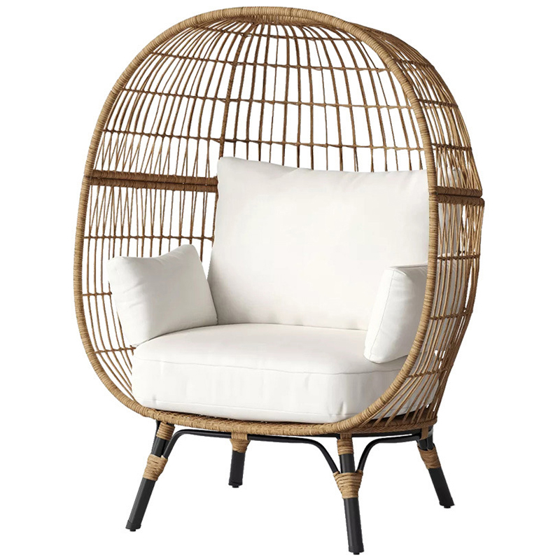 Плетеное кресло Myah Wicker Armchair Бежевый Древесина Черный Плетеное кресло Myah Wicker Armchair Бежевый Древесина Черный в Барнауле | Loft Concept
