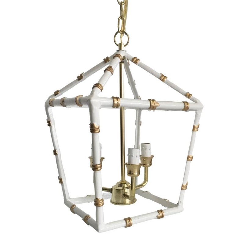 Светильник Bamboo Lantern White Белый Золотой Светильник Bamboo Lantern White Белый Золотой в Барнауле | Loft Concept