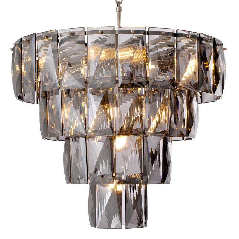 Люстра Eichholtz Chandelier Amazone S smoke Никель Стекло Смок Люстра Eichholtz Chandelier Amazone S smoke Никель Стекло Смок в Барнауле | Loft Concept