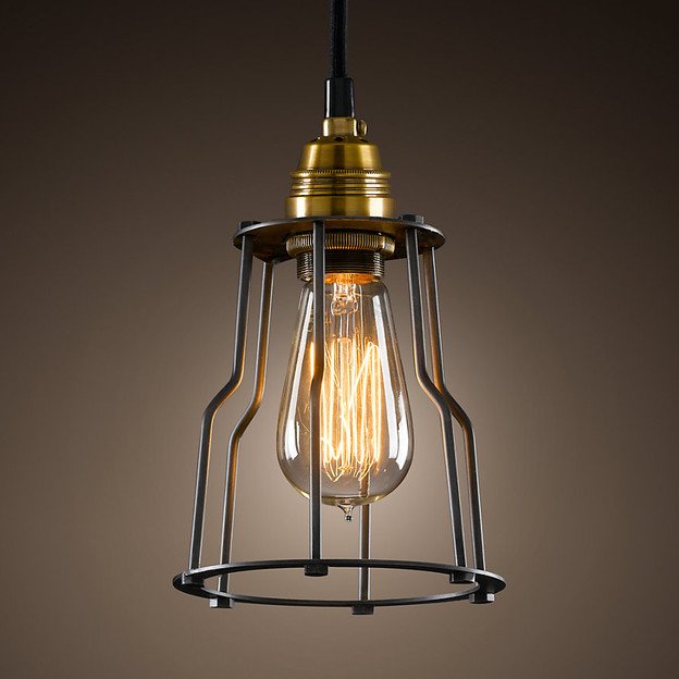 Подвесной светильник Loft Industrial Cage Filament Pendant Бронза Черный Подвесной светильник Loft Industrial Cage Filament Pendant Бронза Черный в Барнауле | Loft Concept