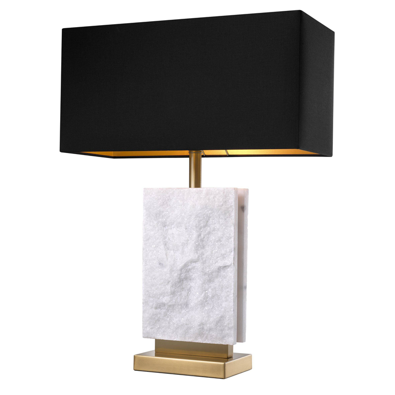 Настольная лампа Eichholtz Table Lamp Charleston Латунь Античная полированная Белый Черный Настольная лампа Eichholtz Table Lamp Charleston Латунь Античная полированная Белый Черный в Барнауле | Loft Concept