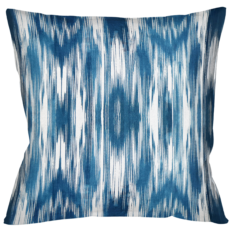 Декоративная подушка с голубым узором Ikat Pattern Голубой Белый Декоративная подушка с голубым узором Ikat Pattern Голубой Белый в Барнауле | Loft Concept