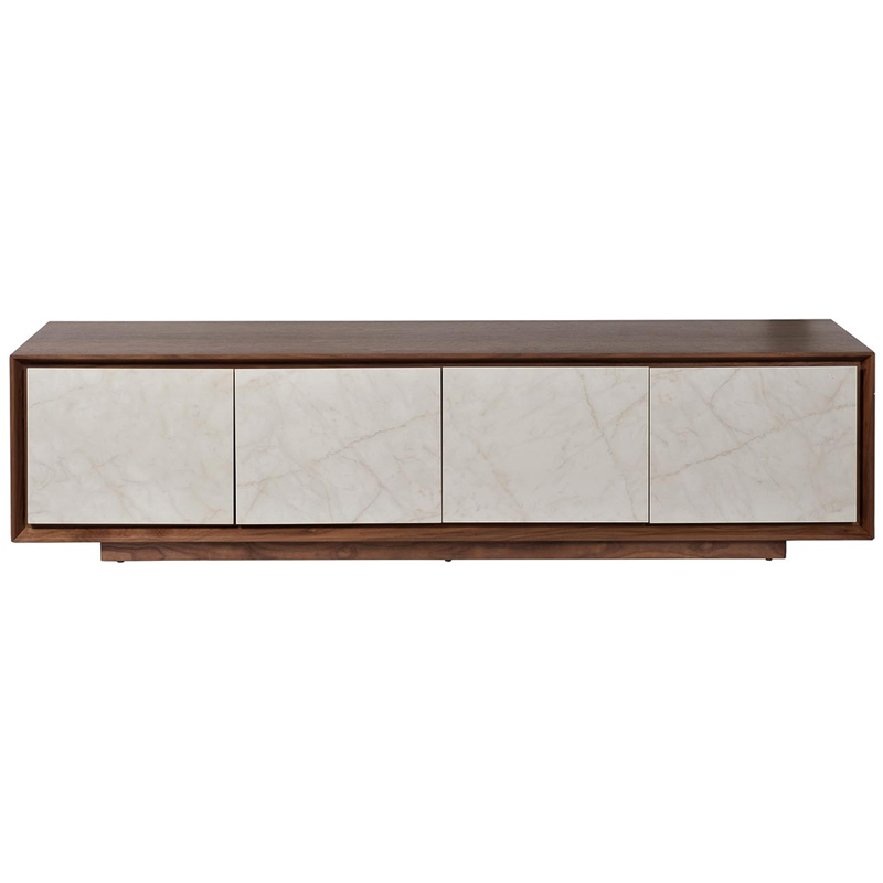 TV-тумба с керамическим фасадом Chavez TV Stand Орех Бежевый TV-тумба с керамическим фасадом Chavez TV Stand Орех Бежевый в Барнауле | Loft Concept