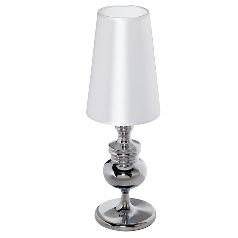 Настольная лампа Brumley Table Lamp Хром Белый Настольная лампа Brumley Table Lamp Хром Белый в Барнауле | Loft Concept