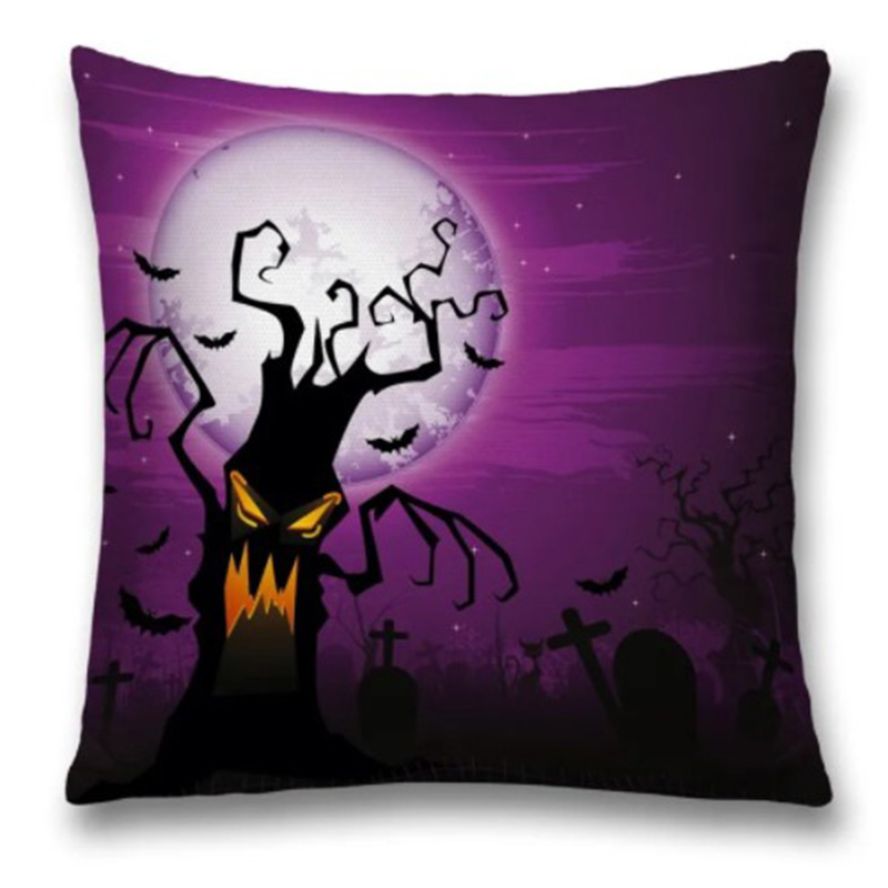 Подушка Halloween Terrible Tree Черный Пурпурно-фиолетовый Подушка Halloween Terrible Tree Черный Пурпурно-фиолетовый в Барнауле | Loft Concept