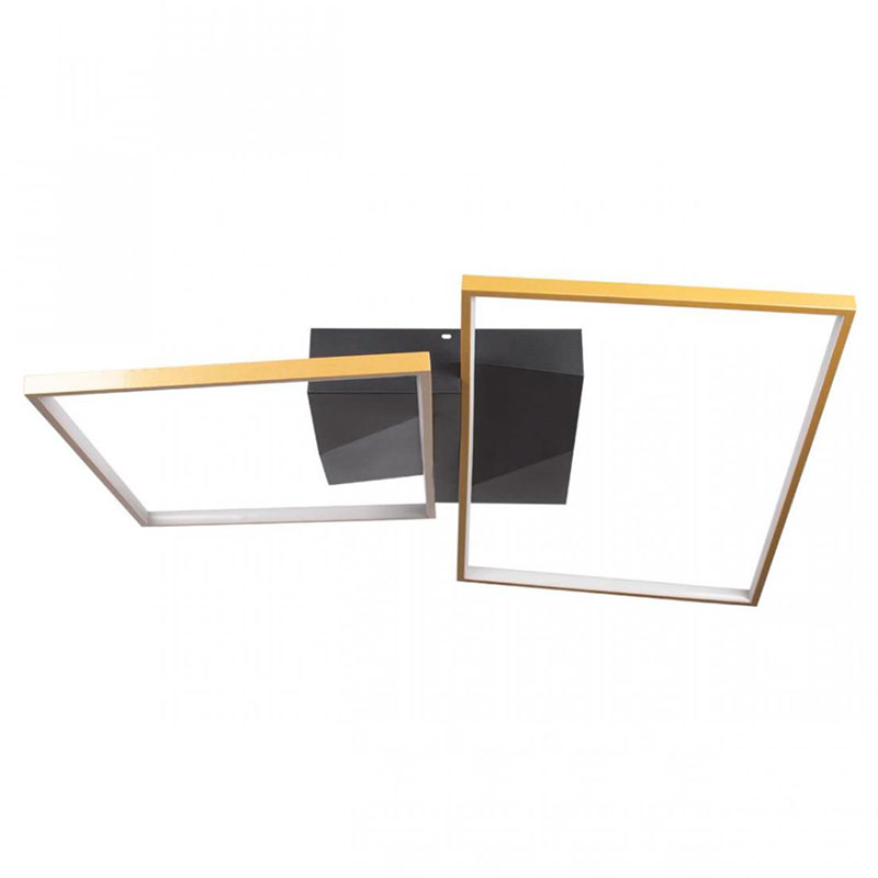 Потолочный светильник Black square and rectangle Gold Черный Золотой в Барнауле | Loft Concept 
