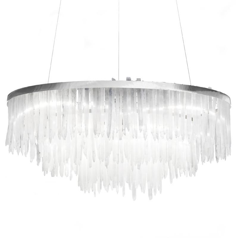 Люстра LAMP SELENITE Прозрачный белый Хром Люстра LAMP SELENITE Прозрачный белый Хром в Барнауле | Loft Concept