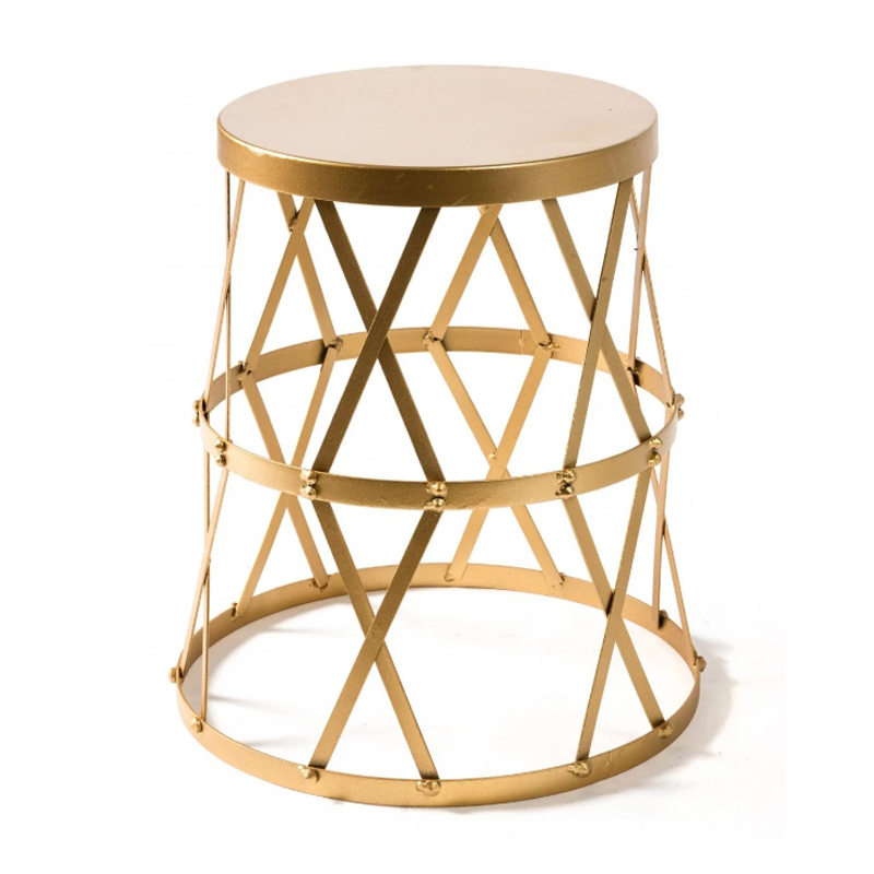 Приставной стол Metal Round Drum матовое золото Приставной стол Metal Round Drum матовое золото в Барнауле | Loft Concept