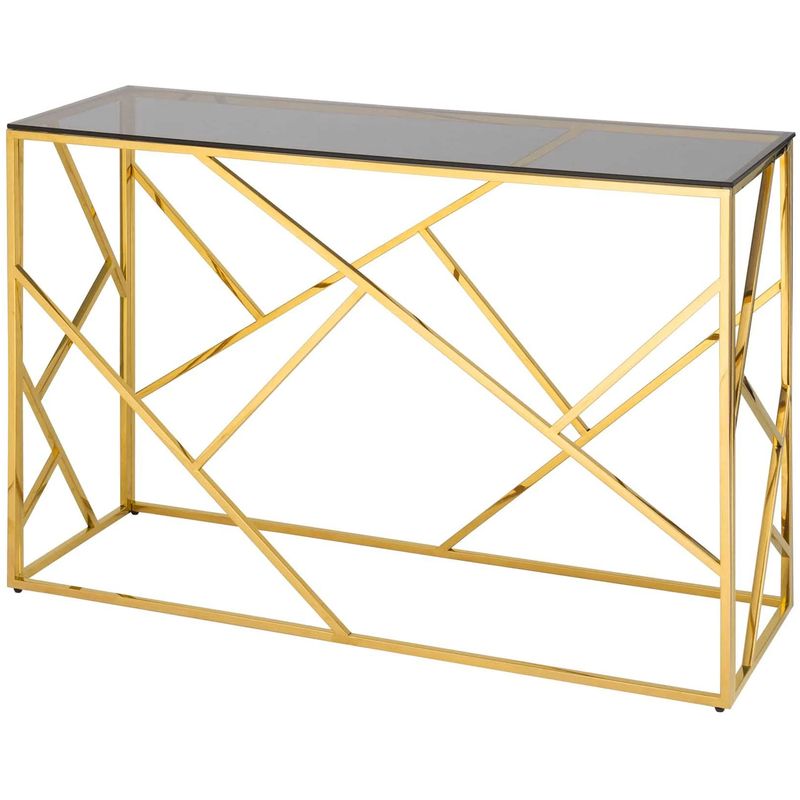 Консоль Geometry Serene Phoenix Gold Золотой Стекло Смок Консоль Geometry Serene Phoenix Gold Золотой Стекло Смок в Барнауле | Loft Concept