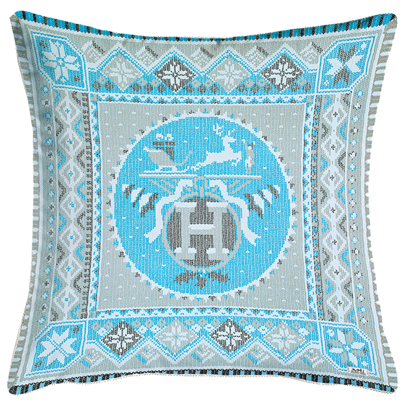 Декоративная подушка Hermes Christmas 172 Голубой Серый Декоративная подушка Hermes Christmas 172 Голубой Серый в Барнауле | Loft Concept