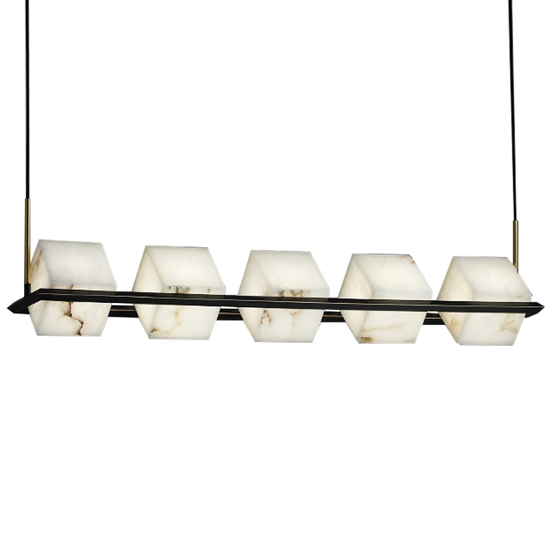 Люстра Marble Cubes Modern Light Chandelier 5 плафонов Черный Белый Мрамор Bianco Латунь Люстра Marble Cubes Modern Light Chandelier 5 плафонов Черный Белый Мрамор Bianco Латунь в Барнауле | Loft Concept