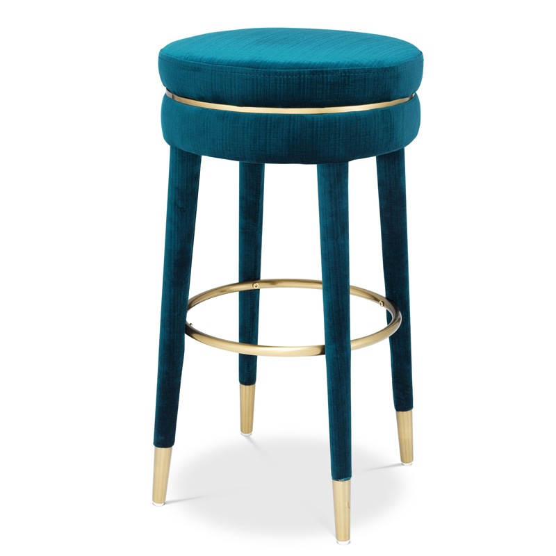 Барный стул Eichholtz Bar Stool Parisian blue Бирюзовый Латунь Барный стул Eichholtz Bar Stool Parisian blue Бирюзовый Латунь в Барнауле | Loft Concept