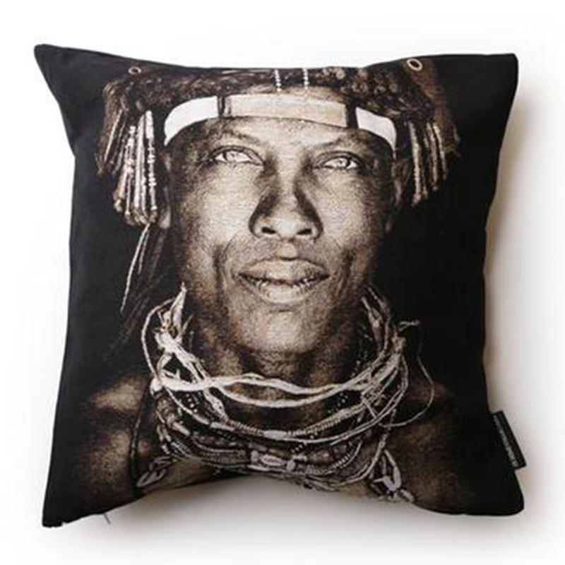Декоративная Подушка Ovakaona Tribe Angola Черный Серый Декоративная Подушка Ovakaona Tribe Angola Черный Серый в Барнауле | Loft Concept