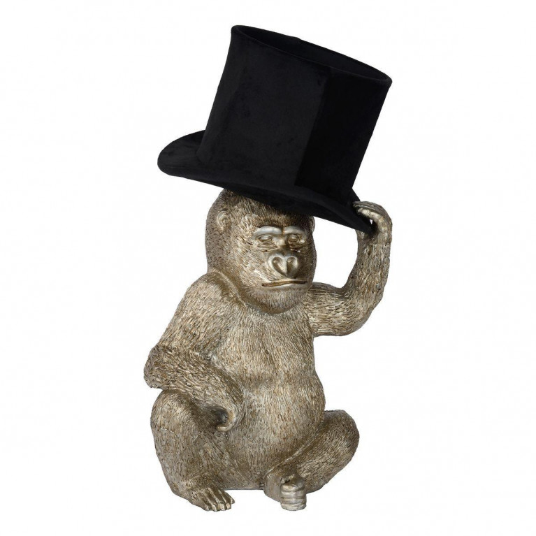 Настольная лампа с Обезьяной Funny Gorilla with a hat Черный Золотой Настольная лампа с Обезьяной Funny Gorilla with a hat Черный Золотой в Барнауле | Loft Concept