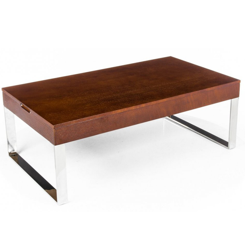 Кофейный стол Annecy Coffee Table brown Коричневый Хром Кофейный стол Annecy Coffee Table brown Коричневый Хром в Барнауле | Loft Concept