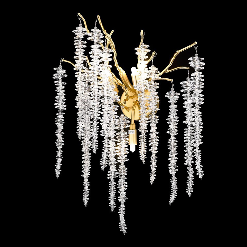 Хрустальный Бра Leaves Gold Золотой Хрустальный Бра Leaves Gold Золотой в Барнауле | Loft Concept