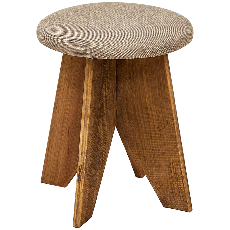 Пуф деревянный круглый Aime Wood Round Pouf Бежево-серый Древесина Пуф деревянный круглый Aime Wood Round Pouf Бежево-серый Древесина в Барнауле | Loft Concept