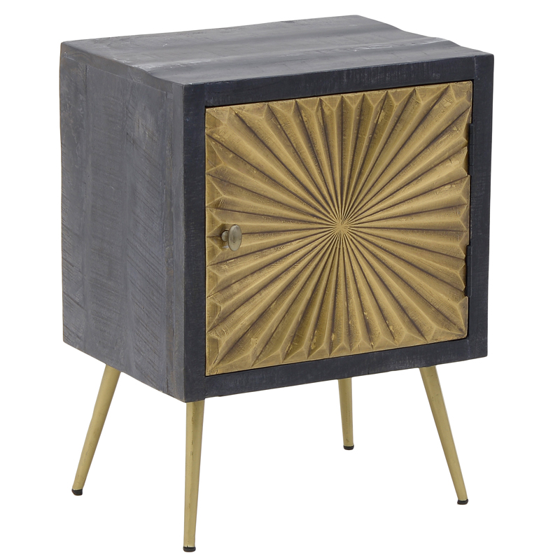 Тумба Loritz Sun Nightstand Золотой Черный в Барнауле | Loft Concept 