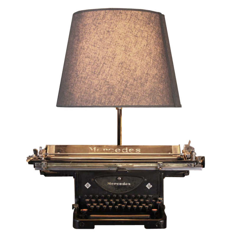 Настольная лампа Antique Typewriter Mercedes с абажуром Черный Настольная лампа Antique Typewriter Mercedes с абажуром Черный в Барнауле | Loft Concept