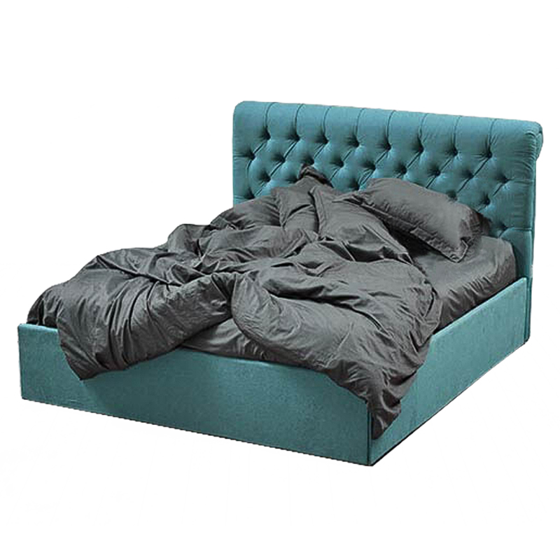 Кровать Turquoise Capitone Bed Бирюзовый Кровать Turquoise Capitone Bed Бирюзовый в Барнауле | Loft Concept
