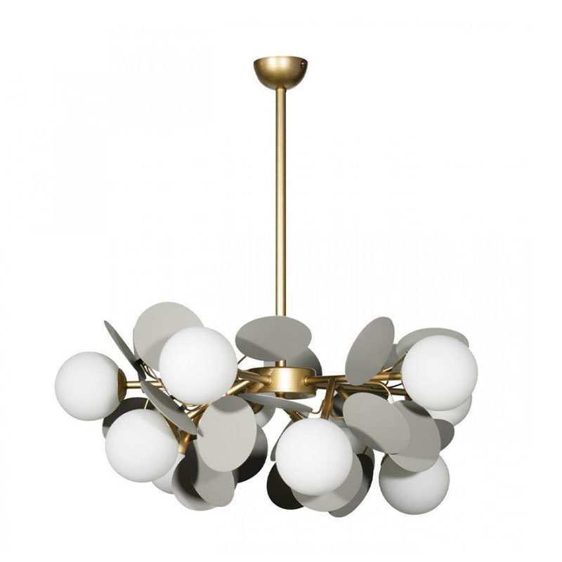 Люстра MATISSE Chandelier Gray 10 ламп Серый Золотой Белый Люстра MATISSE Chandelier Gray 10 ламп Серый Золотой Белый в Барнауле | Loft Concept