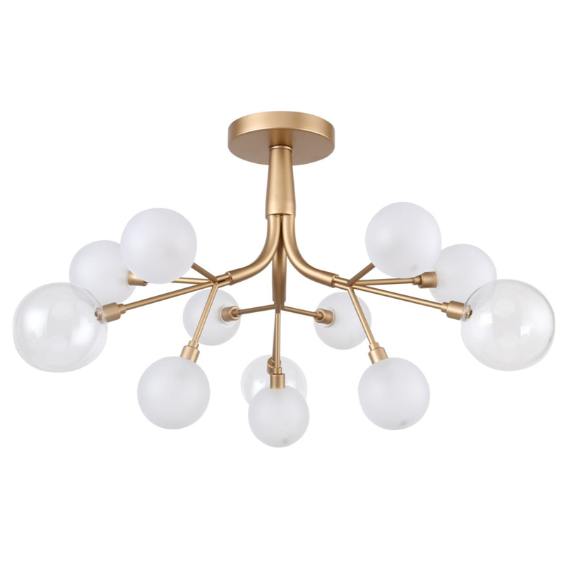 Потолочный Светильник Berries Chandelier White матовое золото Прозрачный Прозрачный белый Потолочный Светильник Berries Chandelier White матовое золото Прозрачный Прозрачный белый в Барнауле | Loft Concept