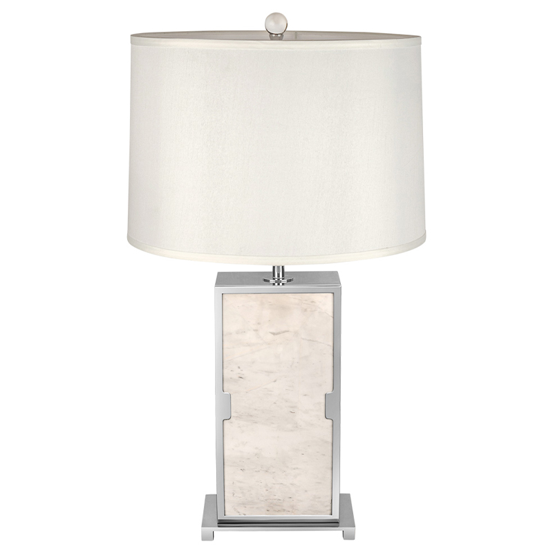 Настольная лампа с абажуром Wilbur Chrome Marble Table Lamp Хром ivory ( слоновая кость ) в Барнауле | Loft Concept 