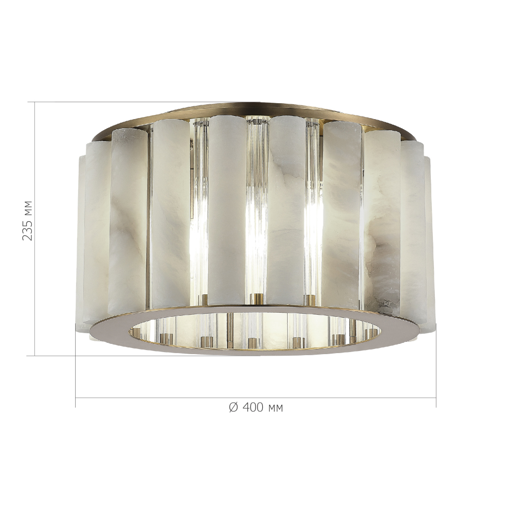 Потолочный светильник из стекла и премиального алебастра Ravishment в Барнауле