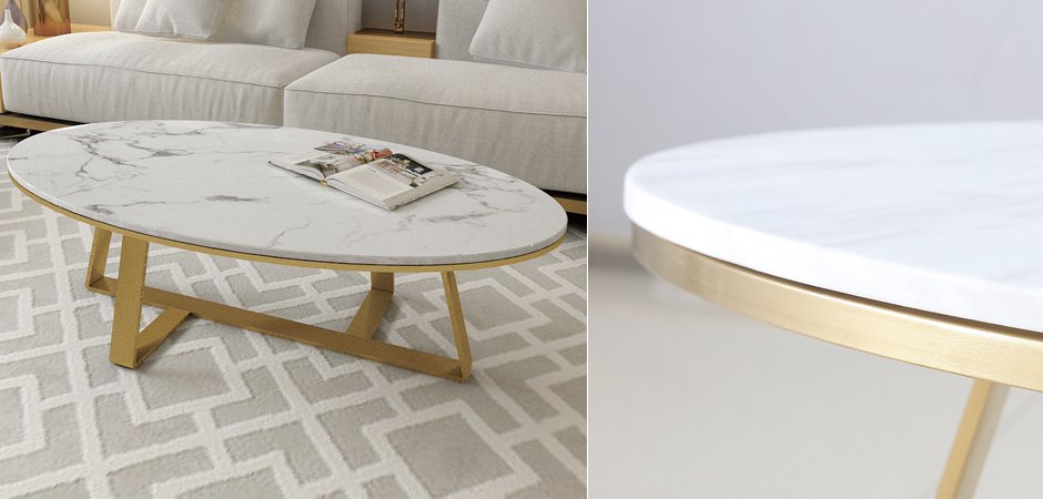 Кофейный стол Marble Oval Table Кофейный стол Marble Oval Table - Loft-Concept в Барнауле