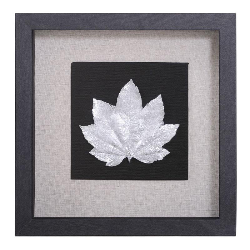Панно Cassian Curled Maple Leaf Черный Серебряный Панно Cassian Curled Maple Leaf Черный Серебряный в Барнауле | Loft Concept