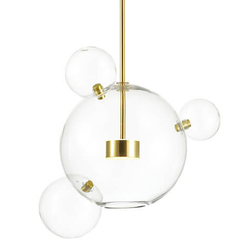 Подвесной светильник Transparent Bubble Pendant Gold 3 Глянцевое золото Прозрачный Подвесной светильник Transparent Bubble Pendant Gold 3 Глянцевое золото Прозрачный в Барнауле | Loft Concept