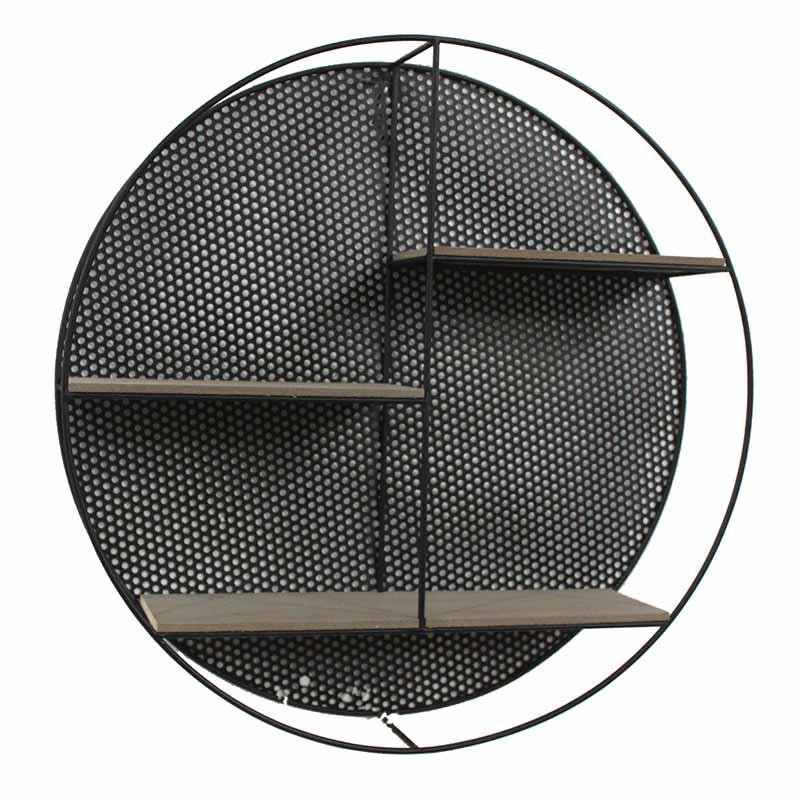 Полка Perforation Loft Circle Shelf Бежево-серый Черный Полка Perforation Loft Circle Shelf Бежево-серый Черный в Барнауле | Loft Concept