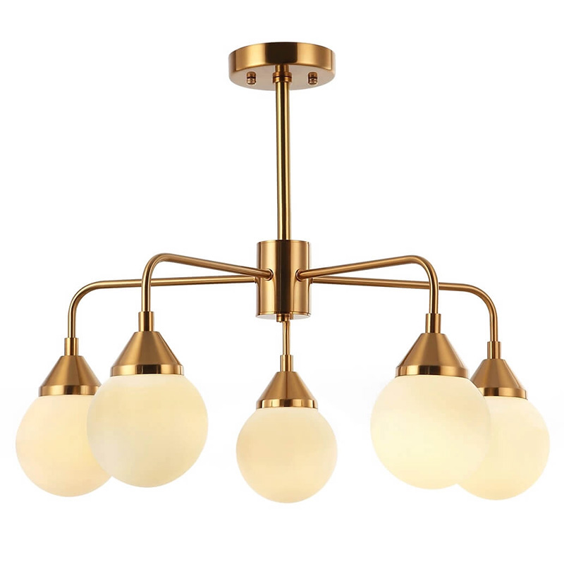 Люстра Phainon Gold Chandelier 5 Золотой Белый Люстра Phainon Gold Chandelier 5 Золотой Белый в Барнауле | Loft Concept