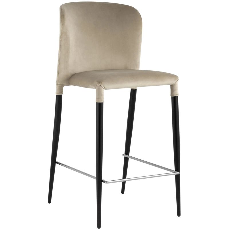 Барный Стул Lori Chair Бежевый Велюр Бежевый Черный Барный Стул Lori Chair Бежевый Велюр Бежевый Черный в Барнауле | Loft Concept