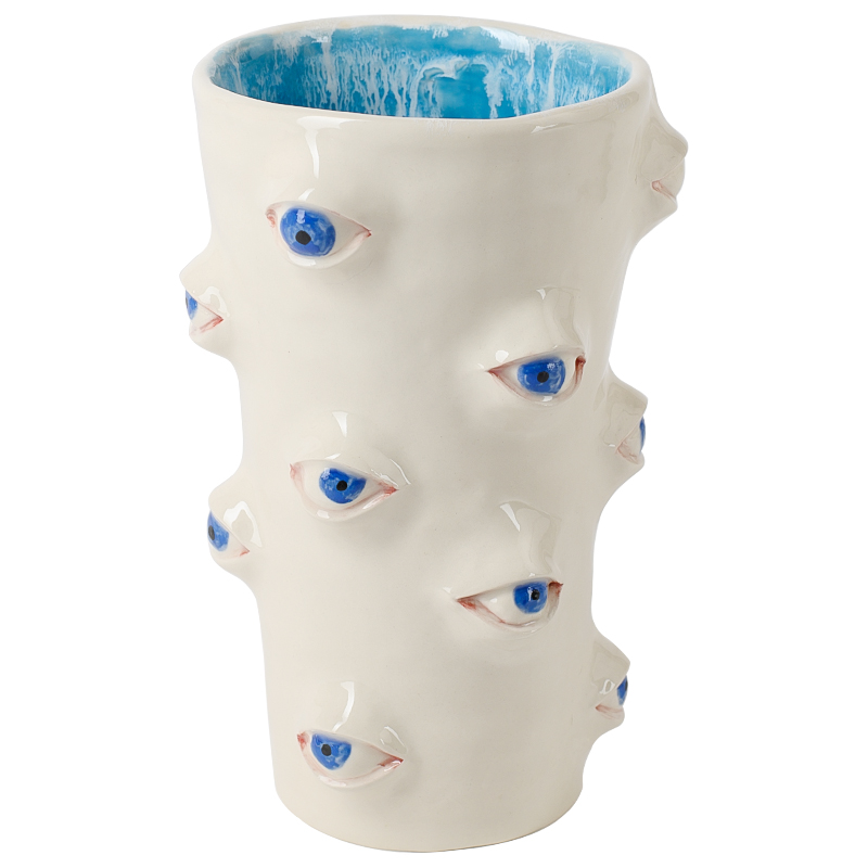 Ваза Many Eyes Vase Молочный Голубой Синий Ваза Many Eyes Vase Молочный Голубой Синий в Барнауле | Loft Concept