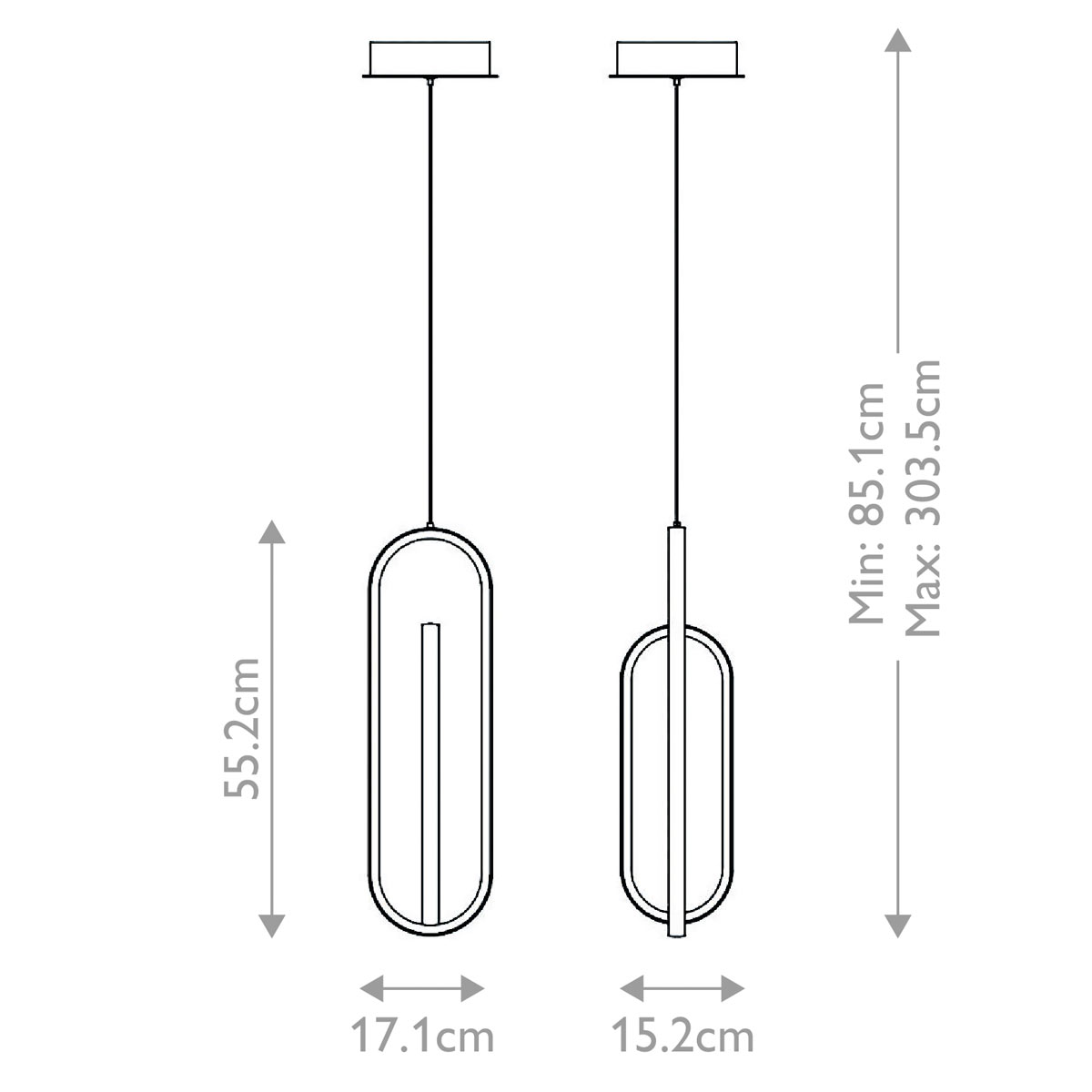 Подвесной светильник золотого цвета с двумя вытянутыми овальными рамками в форме скрепки Eurofase в Барнауле