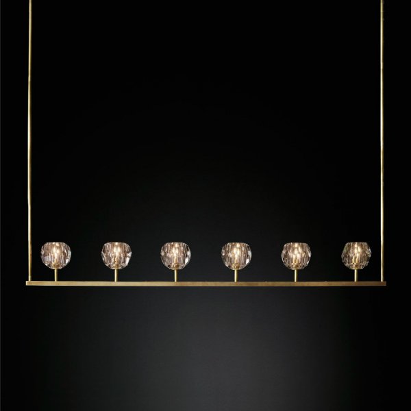 Люстра RH Boule De Cristal Linear Chandelier 6 Прозрачный Люстра RH Boule De Cristal Linear Chandelier 6 Прозрачный в Барнауле | Loft Concept