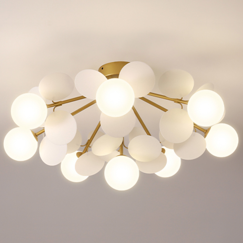Люстра MATISSE Chandelier Aster Золотой Белый Светло-серый Люстра MATISSE Chandelier Aster Золотой Белый Светло-серый в Барнауле | Loft Concept