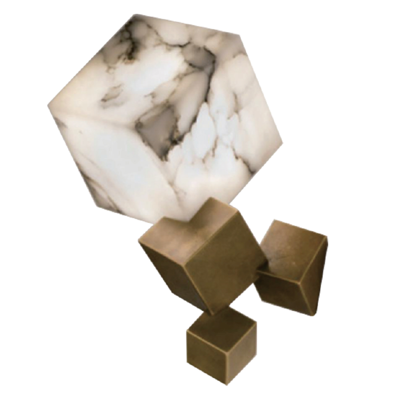 Бра Marble Cube Wall lamp Белый Мрамор Bianco Медь в Барнауле | Loft Concept 
