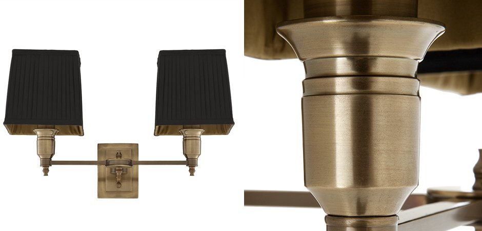 Бра Wall Lamp Lexington Double Brass+Black Бра Wall Lamp Lexington Double Brass+Black - Loft-Concept в Барнауле