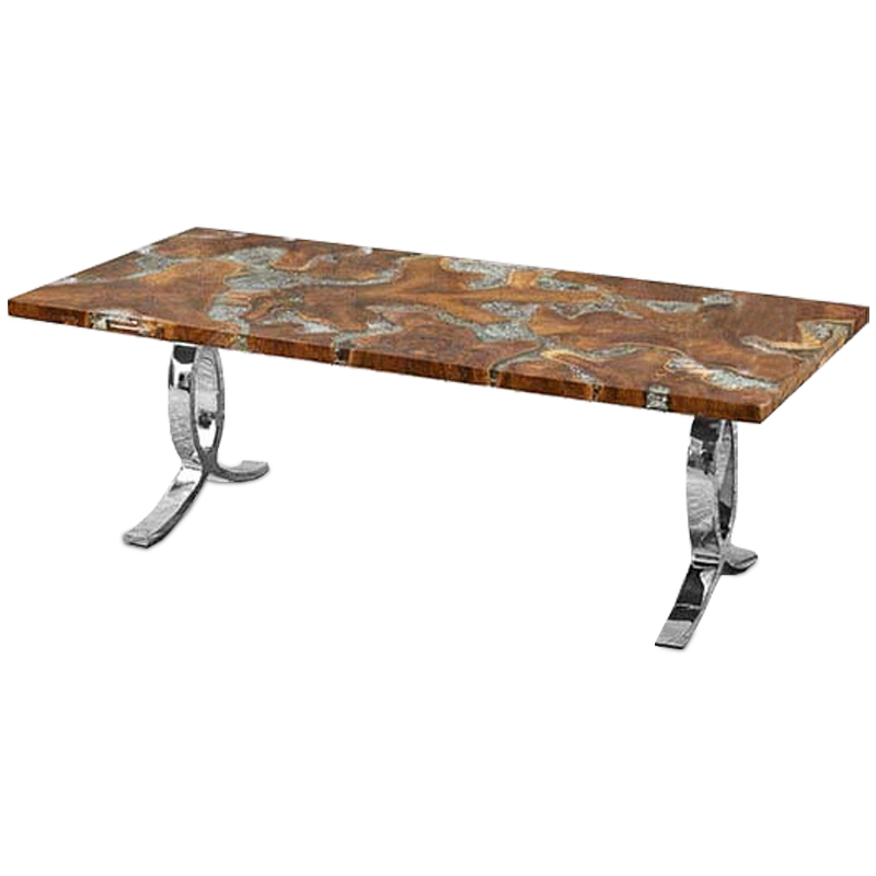 Обеденный стол Bradan Table Коричневый Хром Обеденный стол Bradan Table Коричневый Хром в Барнауле | Loft Concept
