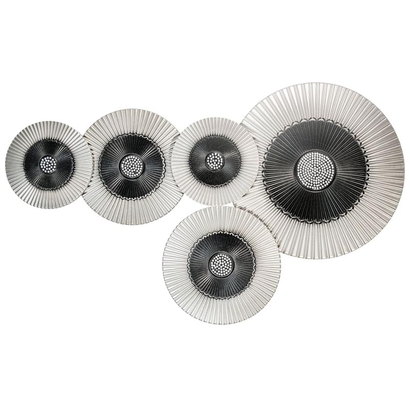 Арт-объект Rhinestone Wall Disc Silver and Black Серебряный Черный в Барнауле | Loft Concept 