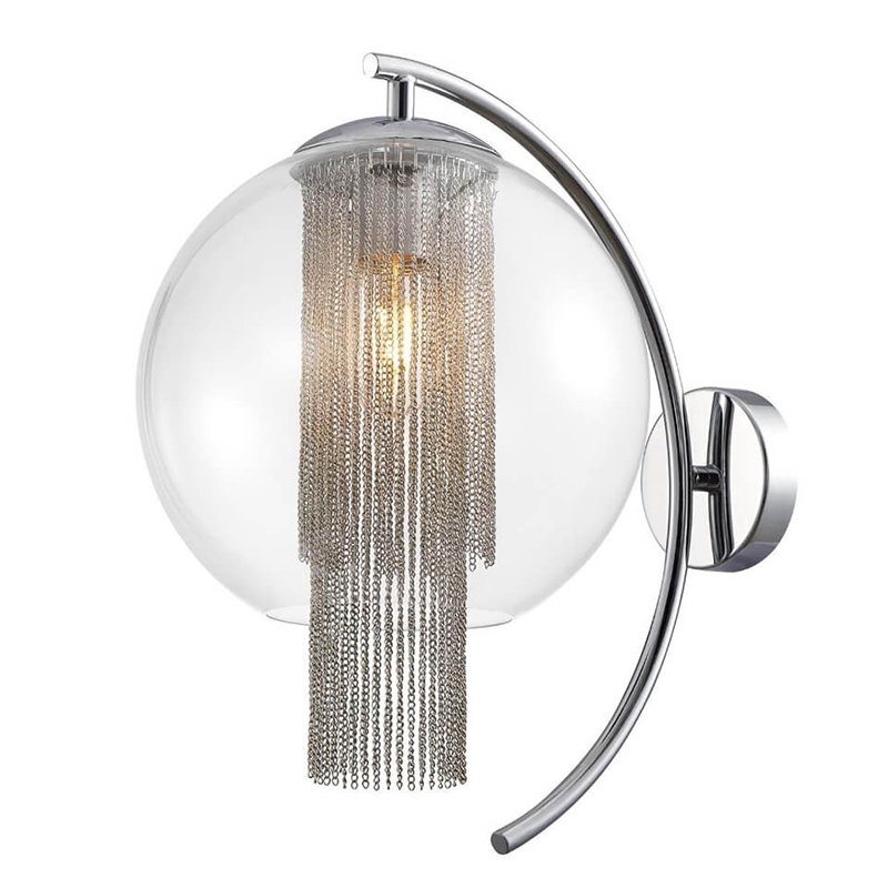 Бра Cascade Chains Wall Lamp Прозрачное Стекло Хром Серебряный Бра Cascade Chains Wall Lamp Прозрачное Стекло Хром Серебряный в Барнауле | Loft Concept