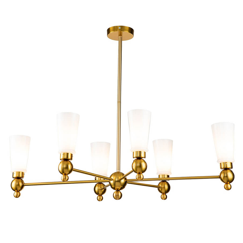 Люстра Chamila Chandelier 6 Латунь Белый Люстра Chamila Chandelier 6 Латунь Белый в Барнауле | Loft Concept